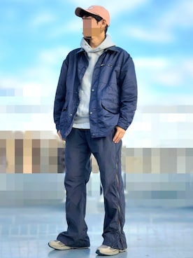 「アイテム（カバーオール）」を使った、HMさん（メンズ・175cm）の秋コーディネート