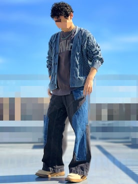 「アイテム（カーディガン/ボレロ）」を使った、HMさん（メンズ・175cm）の秋コーディネート