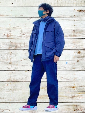 「MONKEY TIME（モンキータイム）のアイテム（スウェット）」を使った、HMさん（メンズ・175cm）の冬コーディネート