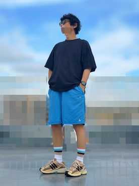 「CAHLUMN（カウラム）のCAHLUMN/カウラム 2-Pack Reversible Tee/2パック リバーシブルTシャツ（Tシャツ/カットソー、ブルー系）」を使った、HMさん（メンズ・175cm）の秋コーディネート