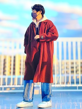 「ADAM ET ROPE'（アダムエロペ）のアイテム（その他アウター）」を使った、HMさん（メンズ・175cm）の冬コーディネート