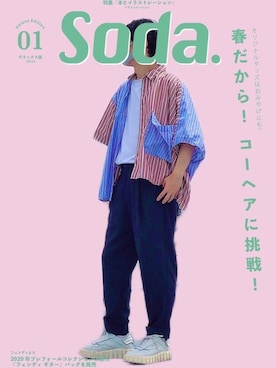 「EN ROUTE（アンルート）のアイテム（スラックス）」を使った、HMさん（メンズ・175cm）の春コーディネート