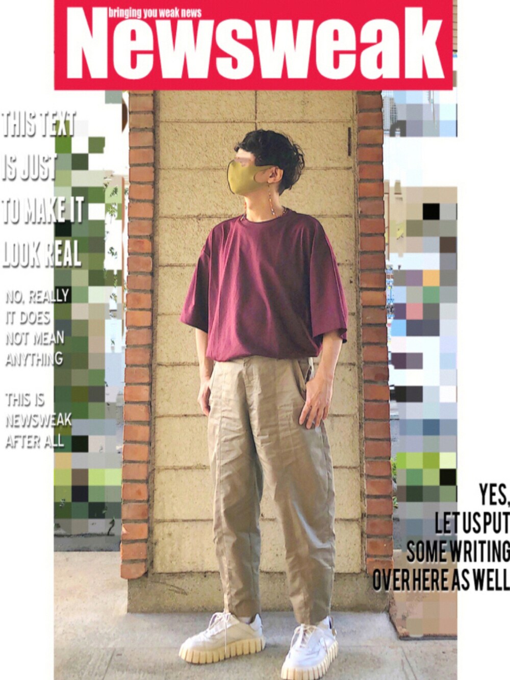 「オーバーサイズ、白スニーカー、バルーンパンツ、バルーンシルエット、エアリズムコットンオーバーサイズTシャツ(５分袖)、秋トレンド2021、ラブアンドピース2021」｜「EN ROUTEの＜EN ROUTE（アンルート）＞ コットンポリエステル ツイル バルーンシルエット ステッチ 1プリーツ（その他パンツ、ベージュ系）」を使った、HMさん（メンズ・175cm）の秋コーディネートの1枚目の写真