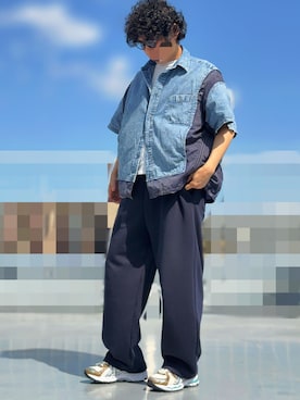 「ASICS（アシックス）のアイテム」を使った、HMさん（メンズ・175cm）の春コーディネート