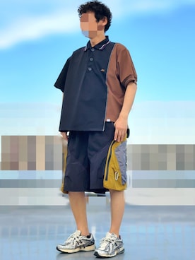 「アイテム（ポロシャツ）」を使った、HMさん（メンズ・175cm）の夏コーディネート