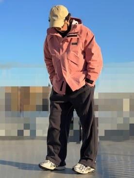 「アイテム（マウンテンパーカー）」を使った、HMさん（メンズ・175cm）の冬コーディネート