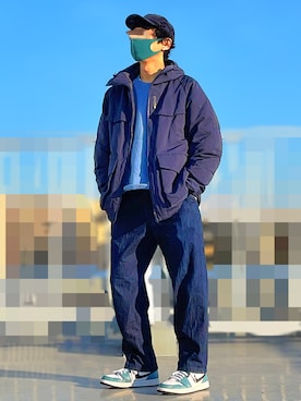 「MONKEY TIME（モンキータイム）のアイテム（スウェット）」を使った、HMさん（メンズ・175cm）の冬コーディネート