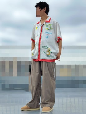 「アイテム（サンダル）」を使った、HMさん（メンズ・175cm）の秋コーディネート