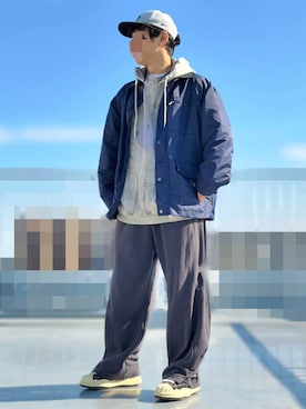 「アイテム（カバーオール）」を使った、HMさん（メンズ・175cm）の秋コーディネート