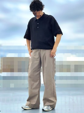 「アイテム（ポロシャツ）」を使った、HMさん（メンズ・175cm）の秋コーディネート