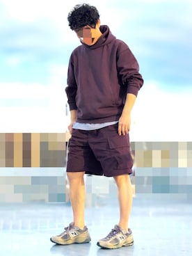 「ハーフパンツ」｜HMさん（メンズ・175cm）の秋コーディネート