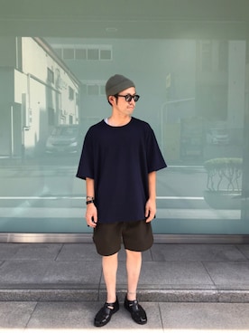 「POLYPLOID（ポリプロイド）のアイテム（トップス）」を使った、ナカムさん（メンズ・167cm）の夏コーディネート