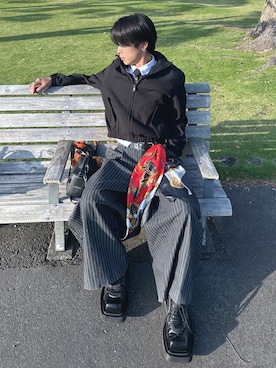 「アイテム（ネクタイ）」を使った、らうさん（メンズ・167cm）の春コーディネート