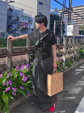 「JUNOAH（ジュノア）のアイテム」を使った、らうさん（メンズ・167cm）の春コーディネート
