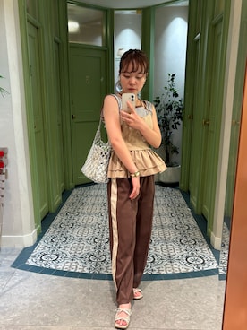 「アイテム（タンクトップ）」を使った、MICHIEさん（レディース・150cm）の夏コーディネート