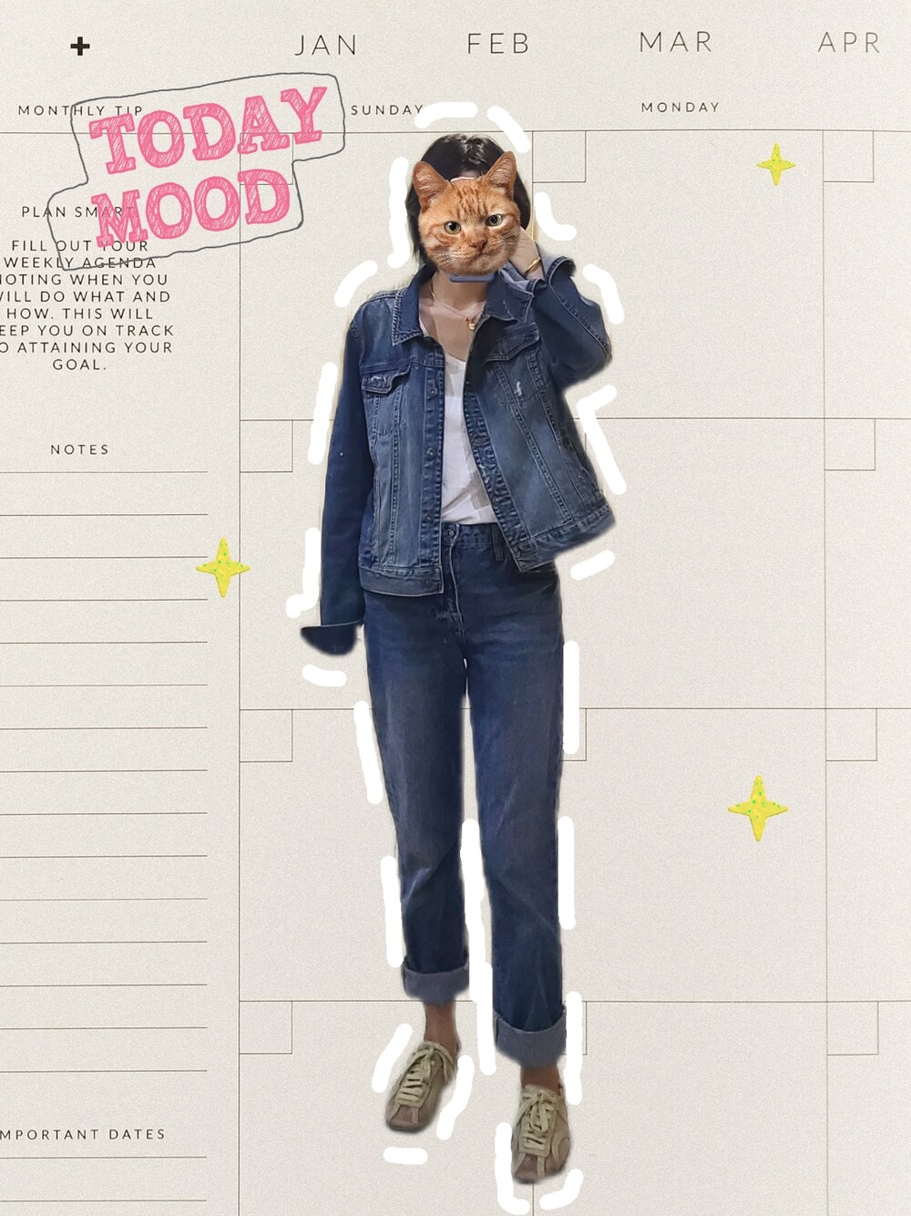 「ootd、街头搭配、休闲、牛仔裤、盐系风格」｜「ZARAのアイテム（デニムパンツ、ブルー系）」を使った、权二さん（レディース・165cm）の秋コーディネートの1枚目の写真