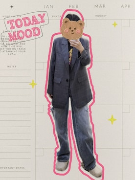 「通勤穿搭」｜「アイテム（ジャケット/アウター）」を使った、权二さん（レディース・165cm）の秋コーディネート