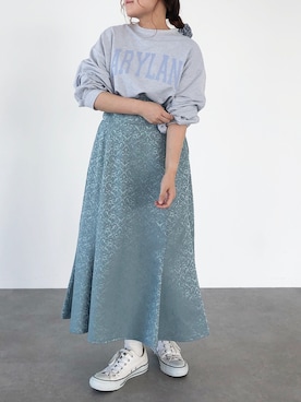 「SLURR（スラ―）のアイテム（スウェット）」を使った、ふたわたりさん（レディース・150cm）の夏コーディネート