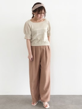 「アイテム（ヘアバンド）」を使った、ふたわたりさん（レディース・150cm・20代）の夏コーディネート