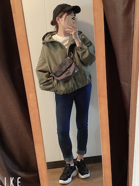 「アクティブ」｜「アイテム（マウンテンパーカー）」を使った、Ahiru*さん（レディース・152cm）の秋コーディネート