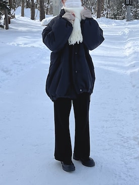 「アイテム（ナイロンジャケット、ブラック系）」を使った、j'98さん（レディース・159cm）の冬コーディネート