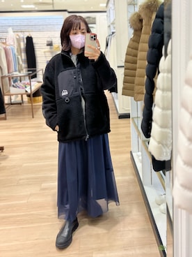 「マキシスカート」｜「アイテム（ブルゾン）」を使った、rd_mioさん（レディース・153cm）の冬コーディネート