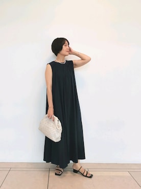 「RIVE DROITE（リヴドロワ）の【PHILIPPE AUDIBERT】バイカラーボリュームリング（リング）」を使った、rd_mioさん（レディース・153cm）の夏コーディネート