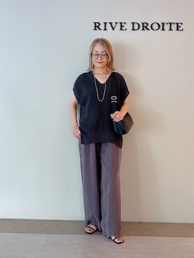 「RIVE DROITE（リヴドロワ）の【コーデのポイントに】レザーボディバッグ（ハンドバッグ）」を使った、rd_mioさん（レディース・153cm）の夏コーディネート