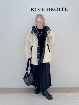 「RIVE DROITE（リヴドロワ）のアイテム（アクセサリー）」を使った、rd_mioさん（レディース・153cm）の冬コーディネート