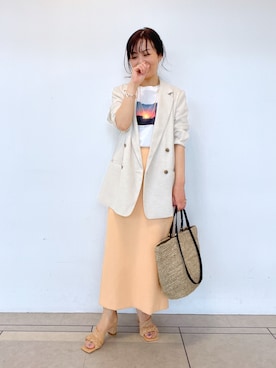 「オンオフ兼用」｜「アイテム（ブレスレット）」を使った、rd_mioさん（レディース・153cm）の春コーディネート