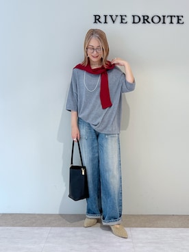 「RIVE DROITE（リヴドロワ）の【シーズンムードを高める】ボアミュール（その他シューズ）」を使った、rd_mioさん（レディース・153cm）の秋コーディネート