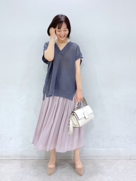 「オンオフ兼用」｜「アイテム（ブレスレット）」を使った、rd_mioさん（レディース・153cm）の夏コーディネート