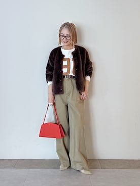 「アイテム（チノパンツ）」を使った、rd_mioさん（レディース・153cm）の秋コーディネート