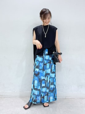 「プリントスカート」｜rd_mioさん（レディース・153cm）の夏コーディネート