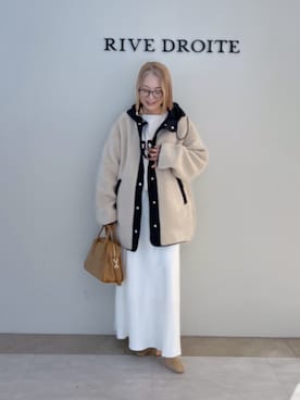 「アイテム（その他アウター、ベージュ系）」を使った、rd_mioさん（レディース・153cm）の秋コーディネート