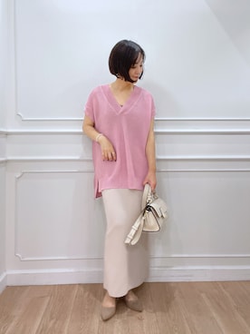 「オンオフ兼用」｜「アイテム（ブレスレット）」を使った、rd_mioさん（レディース・153cm）の夏コーディネート