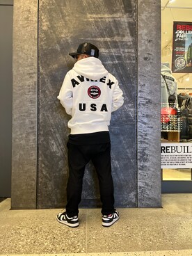 「AVIREX（アヴィレックス）のアイテム（キャップ）」を使った、Kentaさん（メンズ・166cm）の秋コーディネート