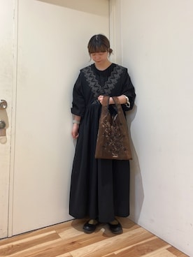 「スカラップ」｜「アイテム（ワンピース/ドレス）」を使った、fune106さん（レディース・155cm）の春コーディネート