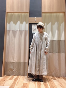 「Samansa Mos2 blue」｜「アイテム（サロペット/オーバーオール）」を使った、fune106さん（レディース・155cm）の冬コーディネート