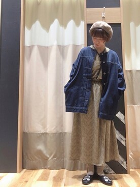 「Samansa Mos2 blue」｜「アイテム（ハンチング/ベレー帽）」を使った、fune106さん（レディース・155cm）の夏コーディネート