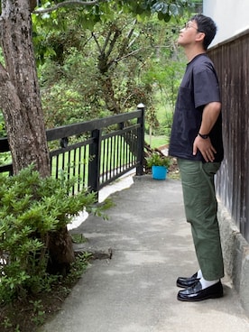 「TIGORA（ティゴラ）のアイテム（トップス）」を使った、おくださんさん（メンズ・174cm）の夏コーディネート