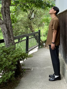 「TIGORA（ティゴラ）のアイテム（トップス）」を使った、おくださんさん（メンズ・174cm）の夏コーディネート