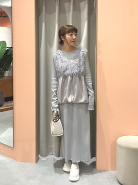 「natural couture（ナチュラルクチュール）のアイテム（ワンピース）」を使った、あゆこさん（レディース・158cm）の秋コーディネート