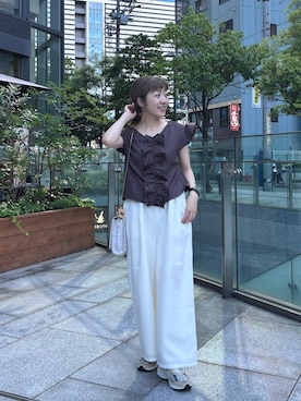 「アイテム（ショルダーバッグ）」を使った、あゆこさん（レディース・158cm）の夏コーディネート