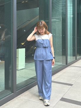 「natural couture（ナチュラルクチュール）のアイテム（ショルダーバッグ）」を使った、あゆこさん（レディース・158cm）の夏コーディネート