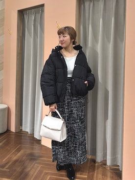 「アイテム（ダウンジャケット/コート）」を使った、あゆこさん（レディース・158cm）の秋コーディネート