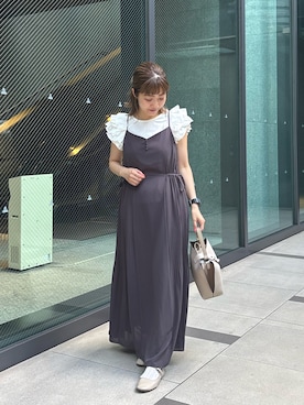 「大人カジュアルコーデ」｜「アイテム（ワンピース）」を使った、あゆこさん（レディース・158cm）の夏コーディネート