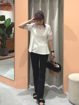 「ぺプラムトップス」｜あゆこさん（レディース・158cm）の夏コーディネート