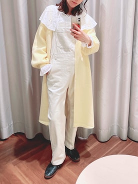 「イエローコーデ」｜「アイテム（オールインワン・サロペット）」を使った、あゆこさん（レディース・158cm）の春コーディネート