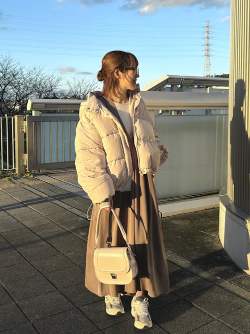 ツイルクロスBIGチェックフロッキーワンピース（ワンピース）｜natural